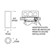ENTRA 3" 19W Wall Wash LED Cylinder, Warm Dim, Flush Mount