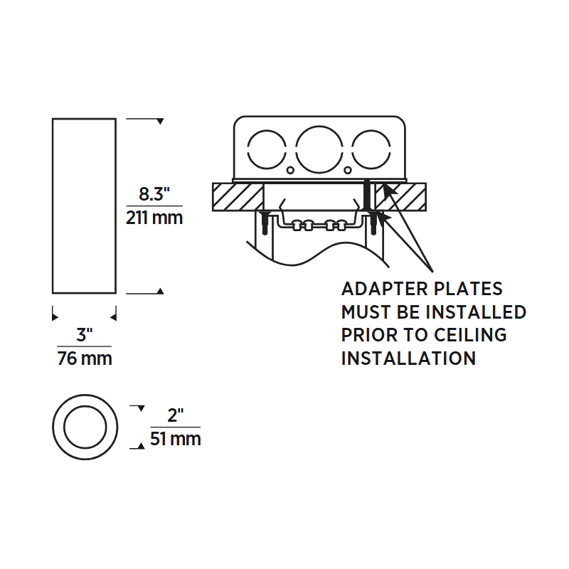 ENTRA 3" 19W Wall Wash LED Cylinder, Warm Dim, Flush Mount
