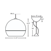 Besa 1KX-ALLY12 Ally 1-lt 12" LED Pendant, Cable Fixture