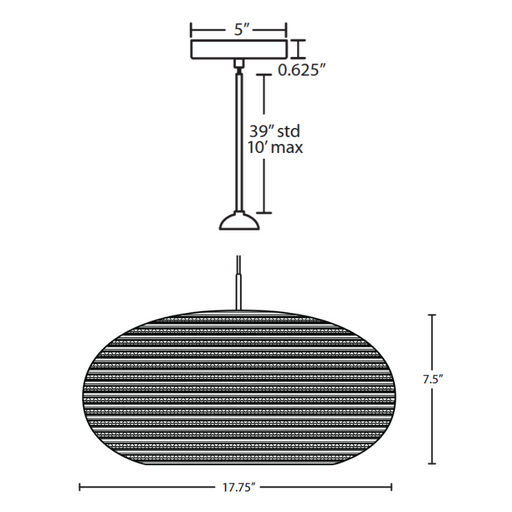 Besa 1TT-VENUS Venus 1-lt 18" LED Pendant, Stem Fixture