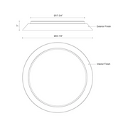 Kuzco FM43423-5CCT Jasper 1-lt 23" LED Flush Mount, 5CCT Selectable