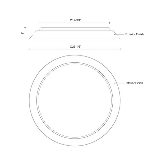 Kuzco FM43423-5CCT Jasper 1-lt 23" LED Flush Mount, 5CCT Selectable
