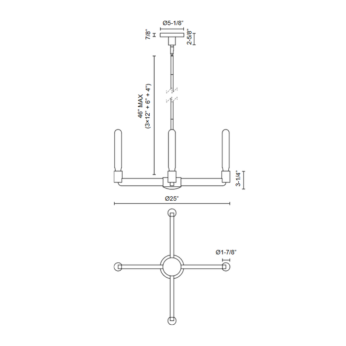 Alora Mood CH607225 Claire 4-lt 25" Chandelier