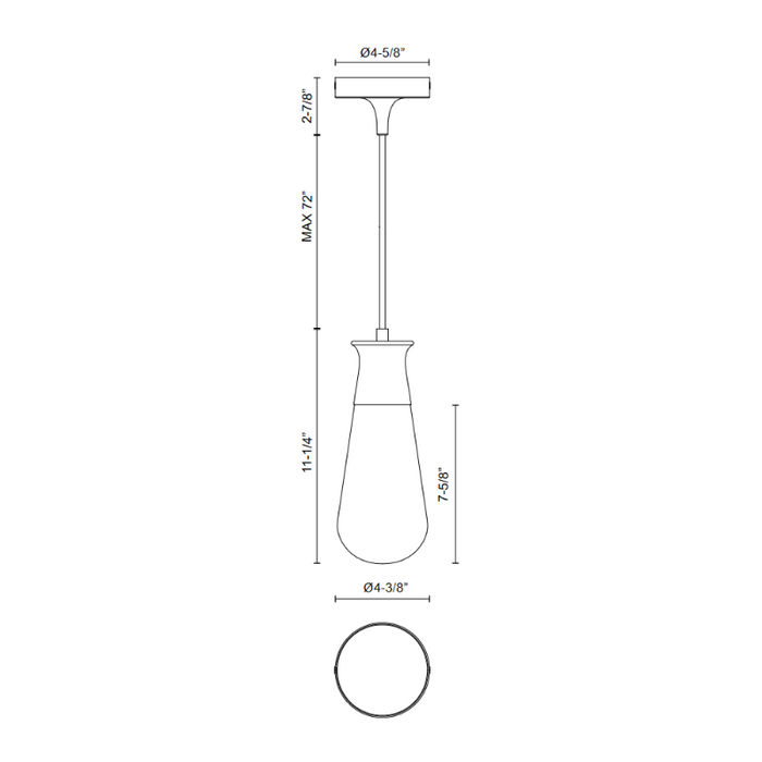 Alora Mood PD464001 Marcel 1-lt 4" Pendant