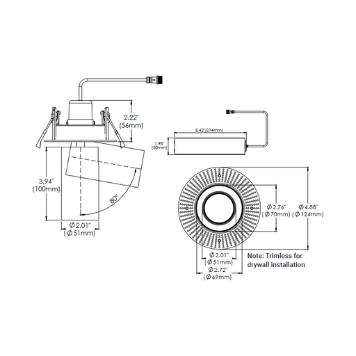 Eurofase TGO1RTL Tango 1 Light 15W Round LED Trimless Spot