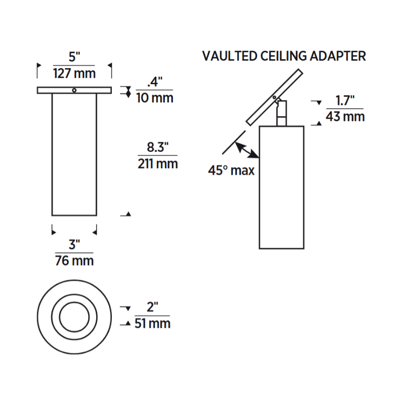 ENTRA 3" 12W Wall Wash LED Cylinder, Surface Mount