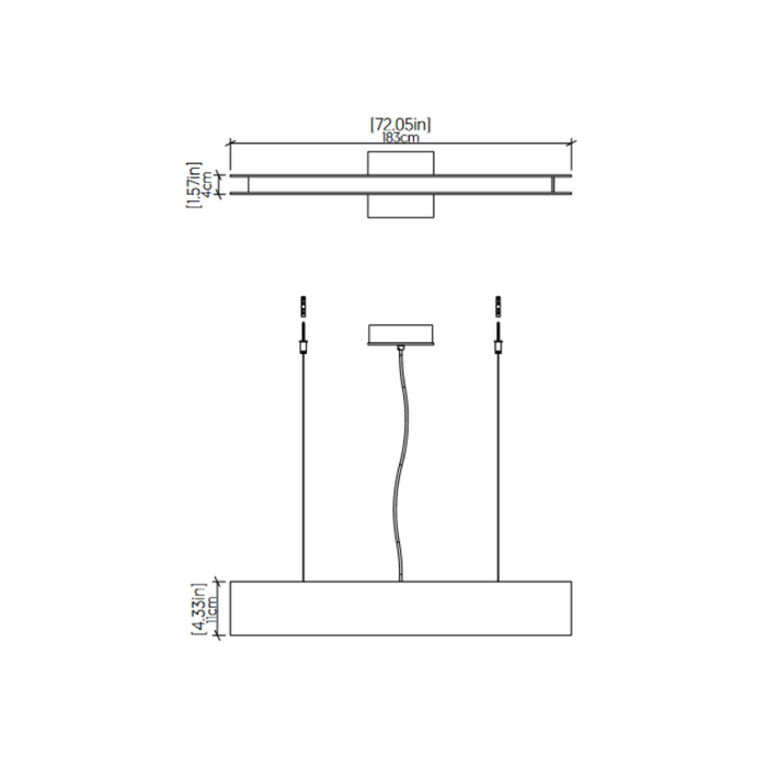 Accord 1315 Clean 1-lt 72" LED Pendant