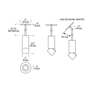 ENTRA 3" 27W Adjustable LED Cylinder, Pendant Mount