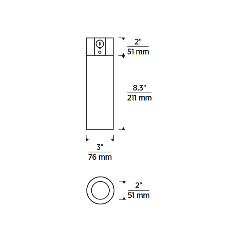 ENTRA 3" 27W Fixed LED Cylinder, Warm Dim, Conduit Mount