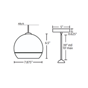 Besa 1TT-ALLY8 Ally 1-lt 8" LED Pendant, Stem Fixture