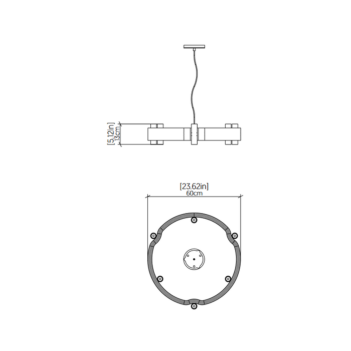 Accord 1497 Flow 12-lt 24" LED Pendant