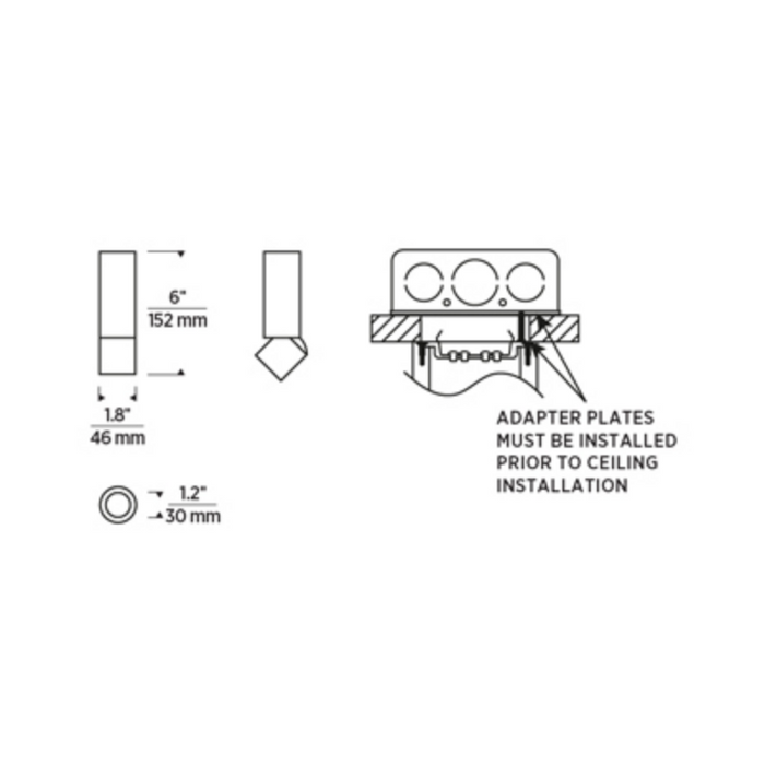 Element ENCY2R ENTRA 2" 8W Adjustable LED Cylinder, Flush Mount
