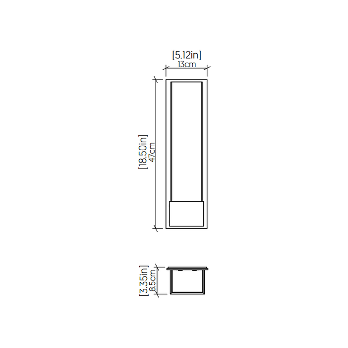 Accord 465 Clean 1-lt 19" Tall LED Wall Light