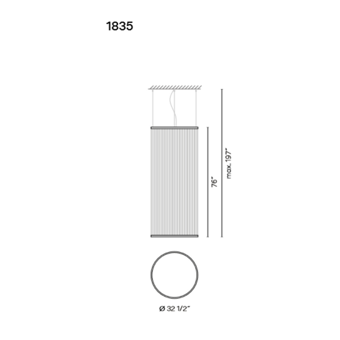 Vibia 1835 Array 1-lt 33" LED Pendant