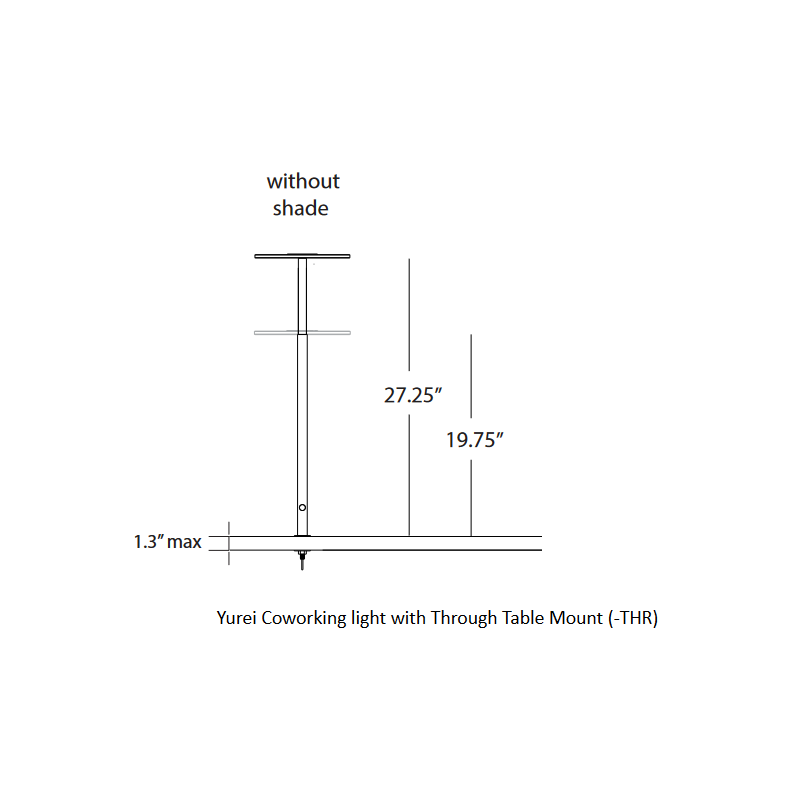 Koncept YUC-SW Yurei LED Co-Working Light, Through-Table Mount