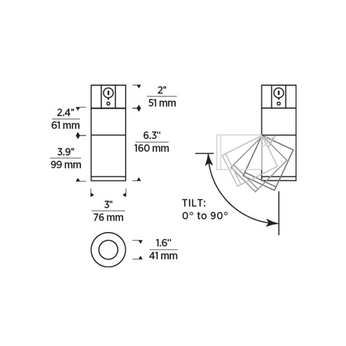 Element EC3R 3" 27W Adjustable LED Cylinder, Conduit Mount
