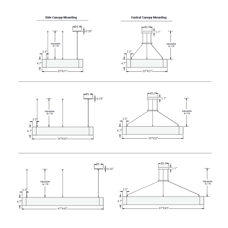 Elite LOOP-TRI-DI-LED Architectural LED Triangular Pendant, Direct/Indirect Light