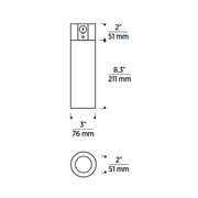 ENTRA 3" 15W Wall Wash LED Cylinder, Warm Dim, Conduit Mount