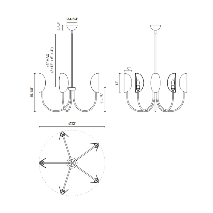 Alora Mood CH450732 Seno 5-lt 32" Chandelier