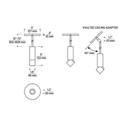ENTRA 2" 12W Adjustable LED Cylinder, Pendant Mount