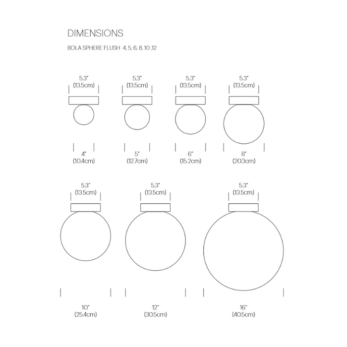 Pablo Designs Bola Sphere 16" LED Flush Mount