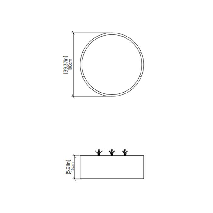 Accord 547LED Cylindrical 1-lt 39" LED Flush Mount