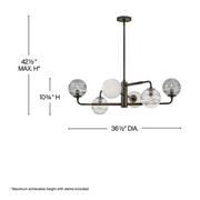 Fredrick Ramond FR30506 Oberon 6-lt 37" LED Chandelier