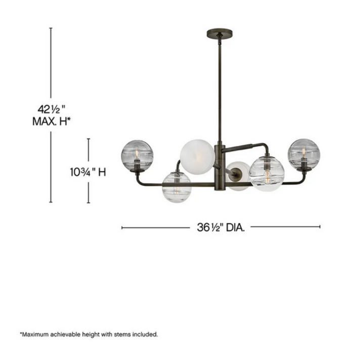 Fredrick Ramond FR30506 Oberon 6-lt 37" LED Chandelier