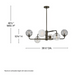 Fredrick Ramond FR30506 Oberon 6-lt 37" LED Chandelier