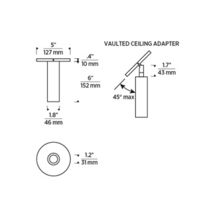 Element ENCY2R ENTRA 2" 8W Fixed LED Cylinder, Warm Dim, Surface Mount