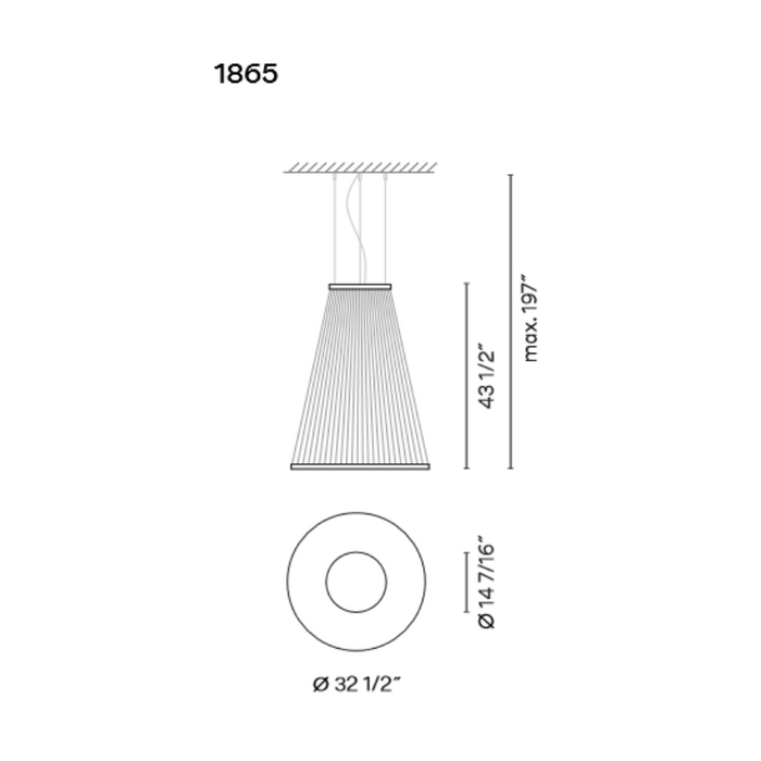 Vibia 1865 Array 1-lt 33" LED Pendant
