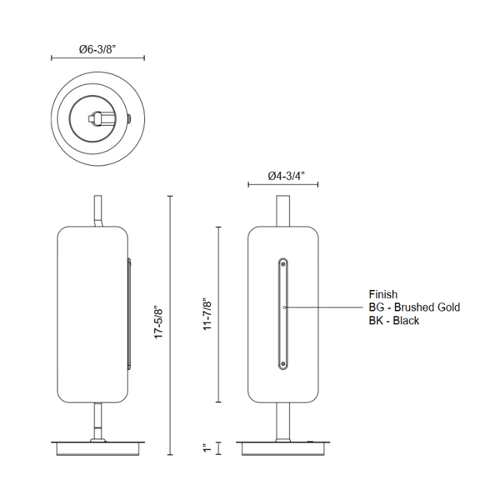 Kuzco TL28518 Hilo 1-lt 18" Tall LED Table Lamp