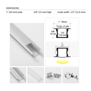 Lotus LH-2515 4-ft Recessed Mount Aluminum Profile with White Diffused Cover (Pack of 10)