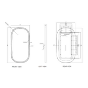 Paris Mirror Chic 32 x 60 Oval LED Illuminated Mirror, RGB