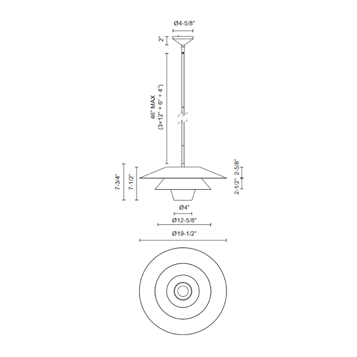 Alora Mood PD475120 Tetsu 1-lt 20" Pendant