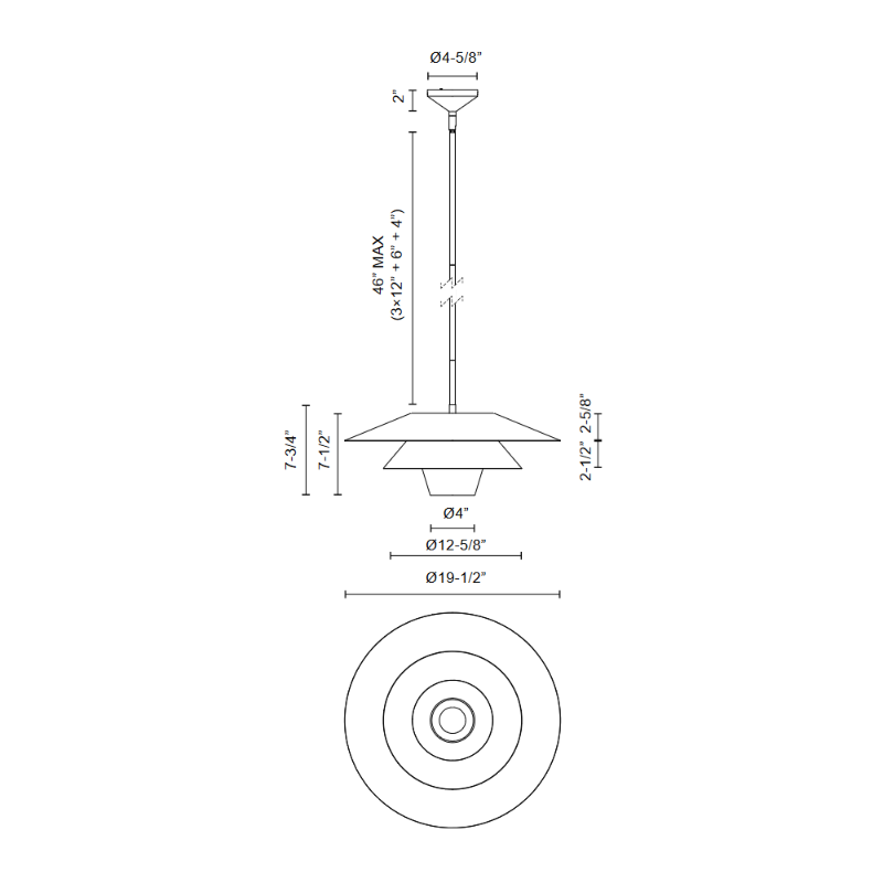 Alora Mood PD475120 Tetsu 1-lt 20" Pendant