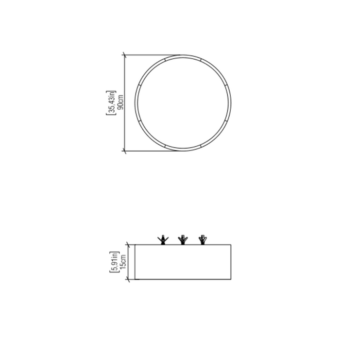 Accord 5014LED Cylindrical 1-lt 35" LED Flush Mount