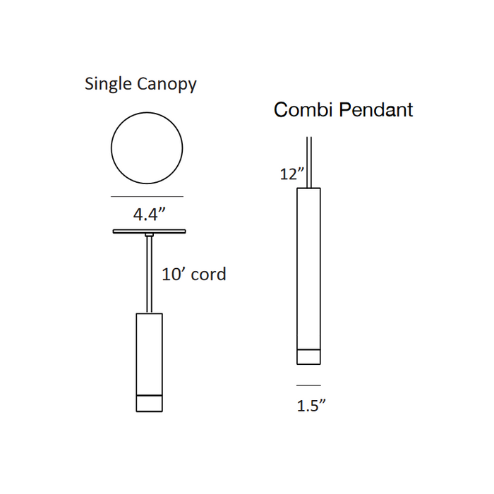 Koncept CMP-S1-S-12 Combi LED Pendant, Glass Plate with Frosted Glass Ball