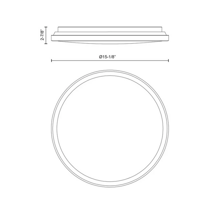 Kuzco FM43315-5CCT Brook 1-lt 15" LED Flush Mount, 5CCT Selectable