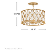 Fredrick Ramond FR41503 Estie 3-lt 16" LED Convertible Semi-Flush Mount