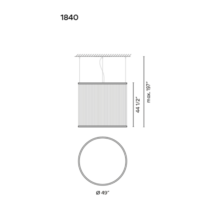 Vibia 1840 Array 1-lt 49" LED Pendant