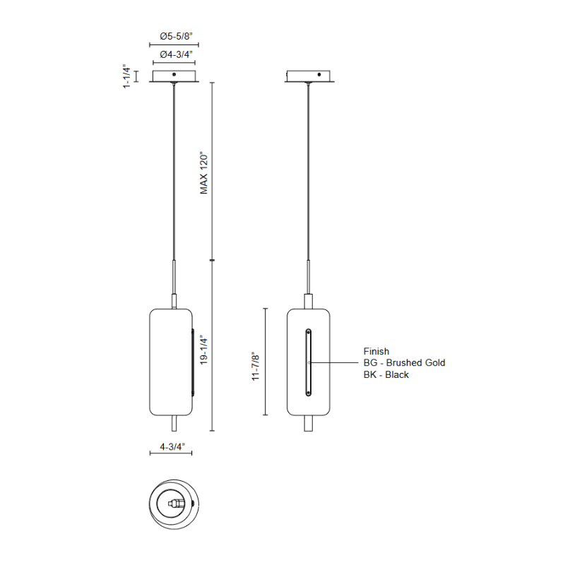 Kuzco PD28515 Hilo 1-lt 5" LED Pendant