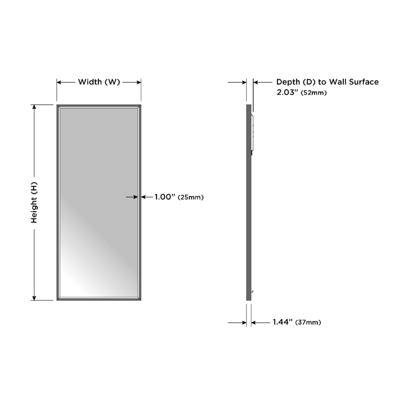 Electric Mirror Radiance 26" x 60" LED Lighted Wardrobe Mirror