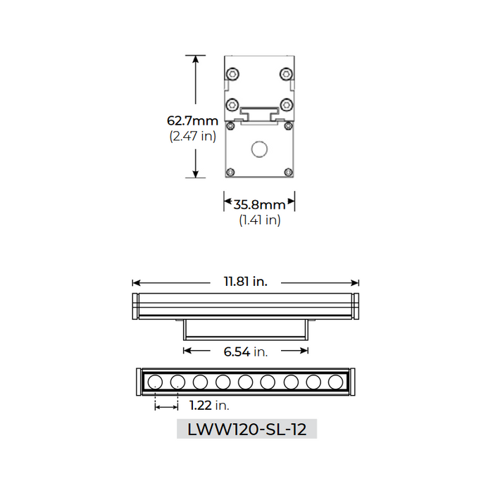 Core Lighting LWW120-SL 12" 9W High Output Linear LED Wall Washer