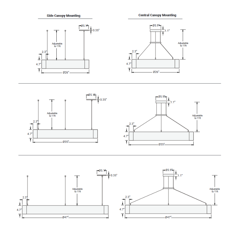Elite LOOP-RD-DI-LED-4 Architectural LED Round Pendant, Direct/Indirect Light