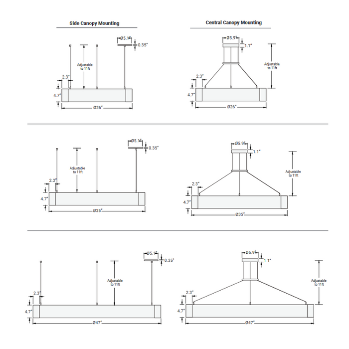 Elite LOOP-RD-DI-LED-4 Architectural LED Round Pendant, Direct/Indirect Light