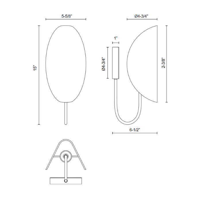 Alora Mood WV450706 Seno 1-lt 15" Tall Wall Sconce