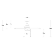 WAC F-106L Quade 52" Ceiling Fan with LED Light Kit