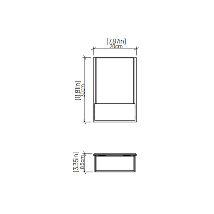 Accord 444 Clean 1-lt 12" Tall LED Wall Light, E26 Base