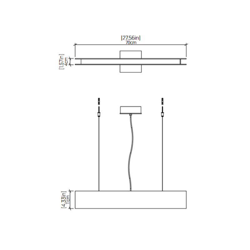 Accord 1311 Clean 1-lt 28" LED Pendant